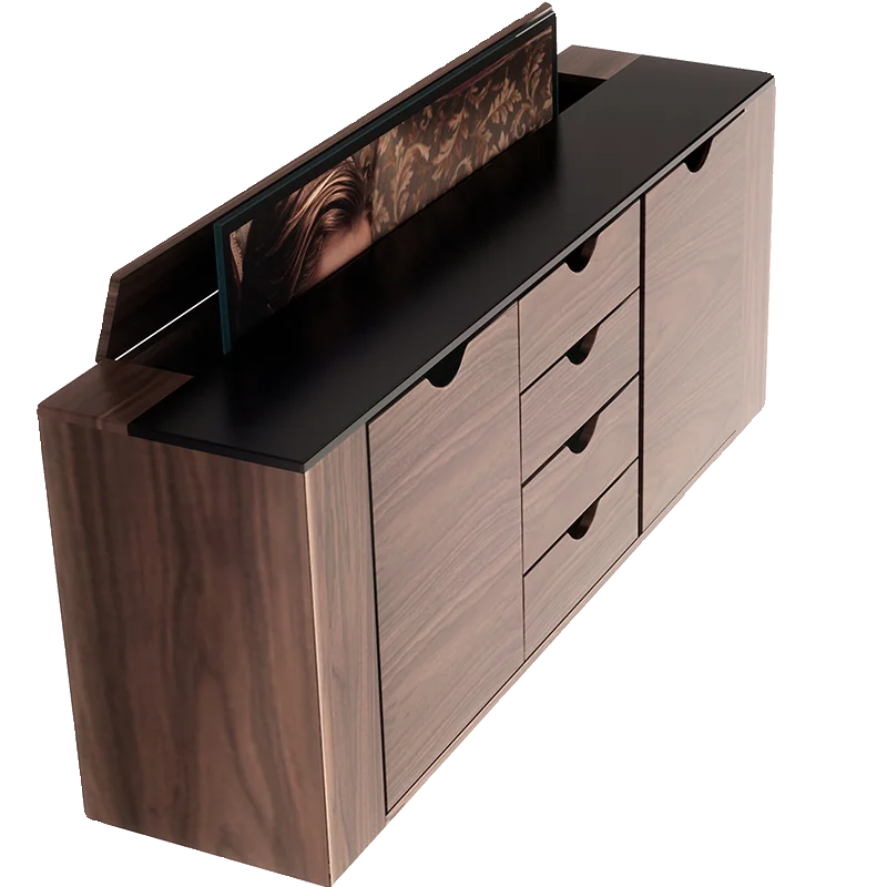 

Hidden intelligent lifting TV cabinet integrated remote control electric opening solid wood TV cabinet