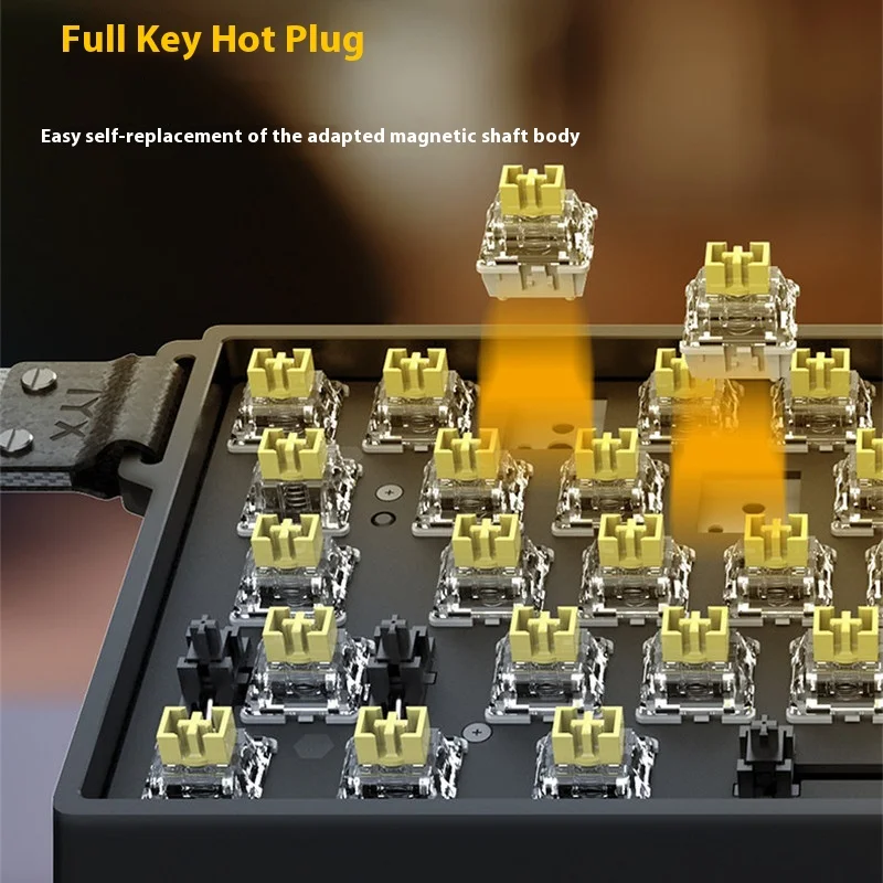 Iyx-Clavier mécanique filaire Mu68 Pro Gamer, commutateur magnétique, rétro4.2 RVB, échange à chaud, E-Sports, clavier de jeu Rt