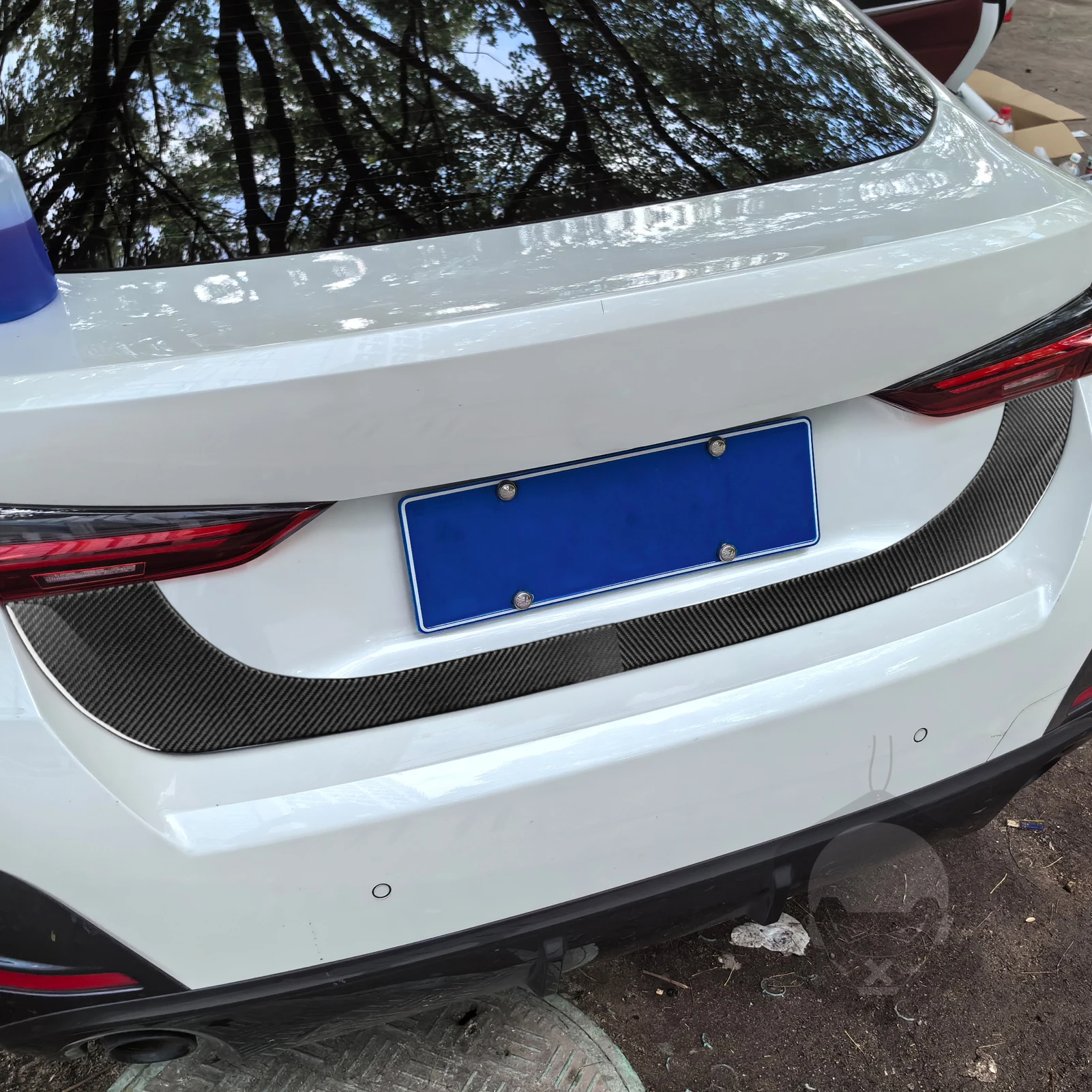 For BMW 4Series M4 G26 2021+ 4 Door Car Accessories Carbon Fiber Rear Trunk Decorative Strips Panel Interior Cover Trim Sticker