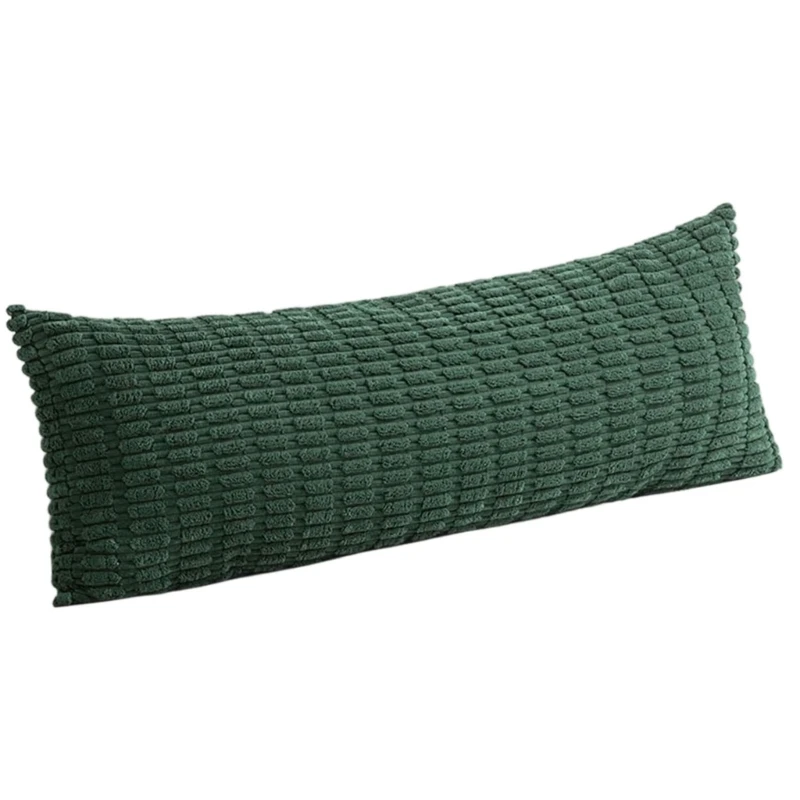 Textured Long Pillow Cover Ribbed Fabric Backrest Pillow Cover for Sofa Bed Accent Room Decoration J0MC