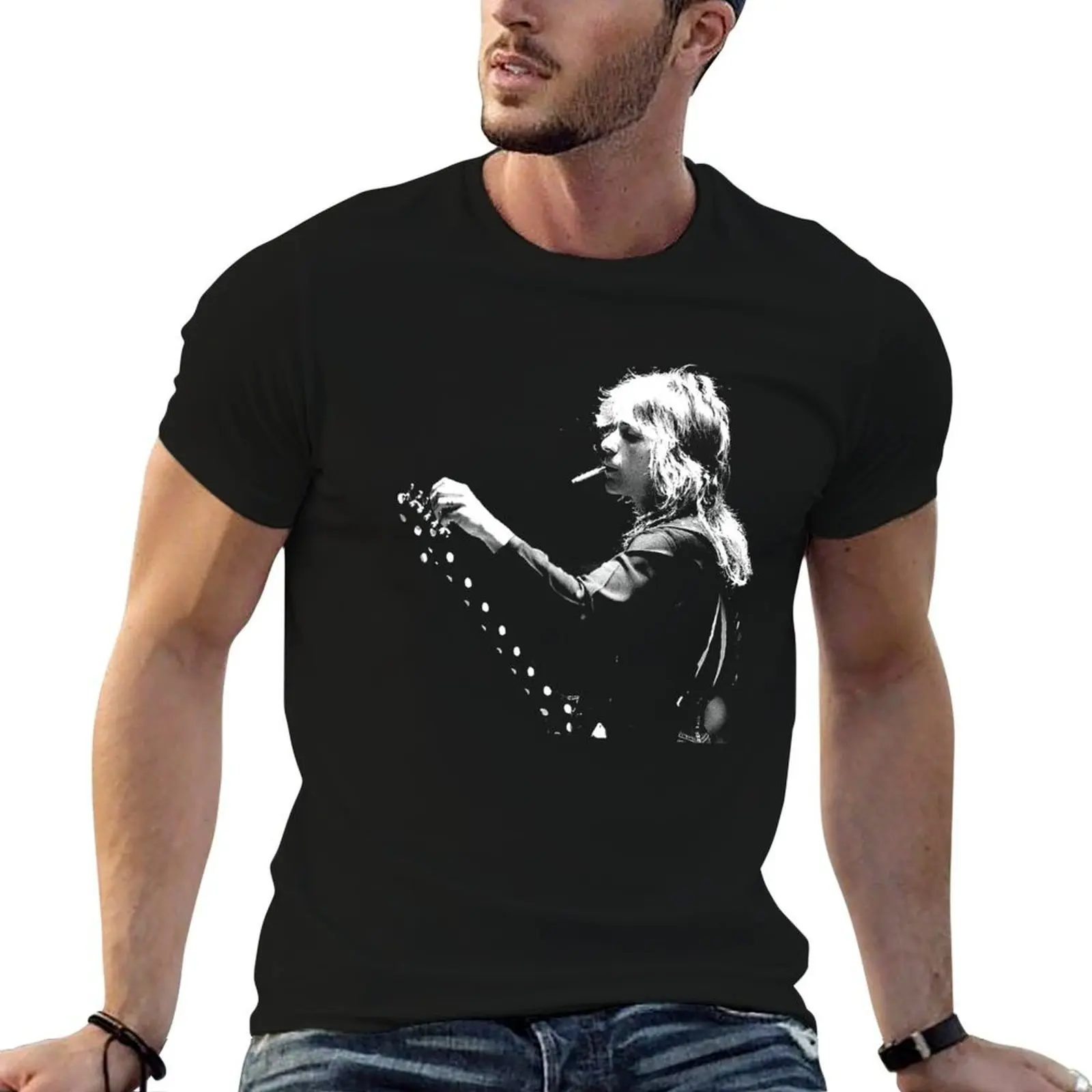

Randy Rhoads Jackson Music Heavy Metal Guitarist T-Shirt man t shirt heavy cotton funny t shirts cotton T-Shirt