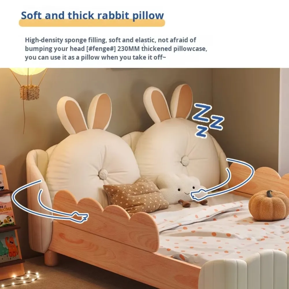 Multifunctional children's bed solid wood cot with storage function