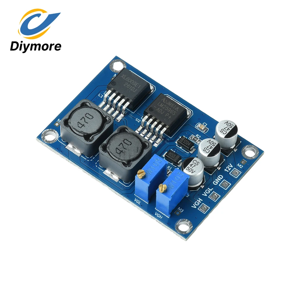 VGH VGL LCD Repair Boost Module DC 12V Dual Adjustable Voltage Fix Y‑Line Fault Dark Screen Horizontal Stripe Color Aberration