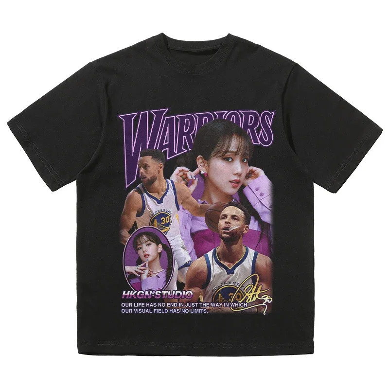 

2026 New High Quality Men's and Women's T-shirts Curry Print American Sports Summer Pure Cotton Basketball Training Clothes