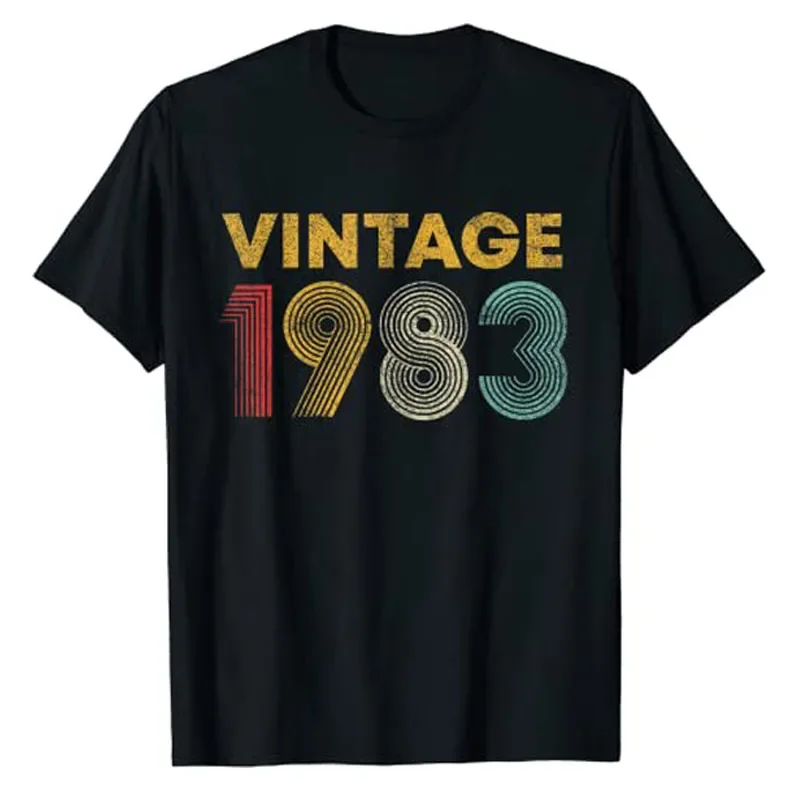 40th Birthday Gift Vintage 1983 Men Women 40 Years Old T-Shirt Sayings Quote Graphic Tee Tops Short Sleeve Dad Mom Basics Outfit