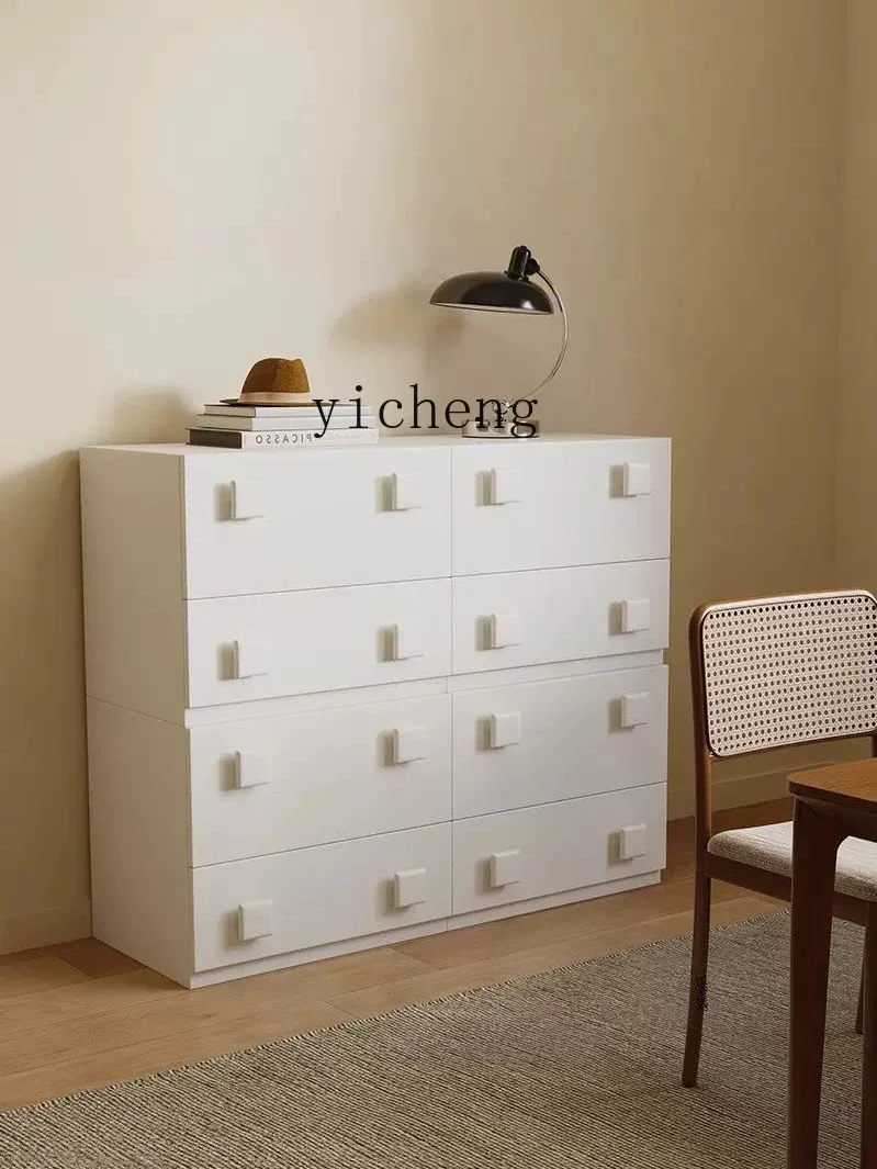 GX Cream Carmen TV Cabinet Locker Drawer Module Assembled Cabinet Living Room Sofa Side Cabinet Bedroom Bedside Table