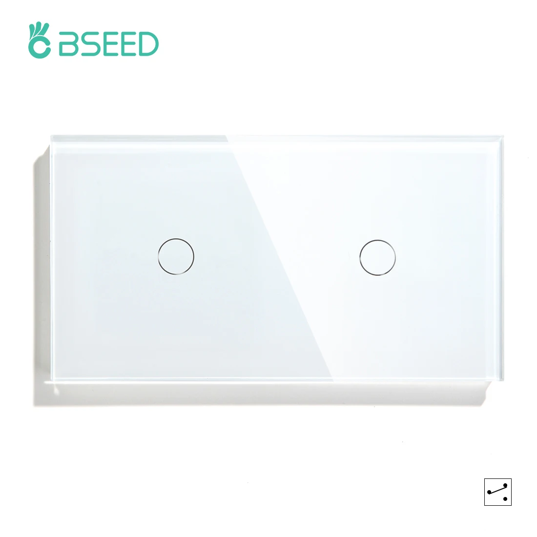 Bseed EU-Standard 1/2-Gang 2/3-Wege Touch-Lichtschalter Schwarz Weiß mit Kristallglas-Panel Wandschalter für Treppenbeleuchtung