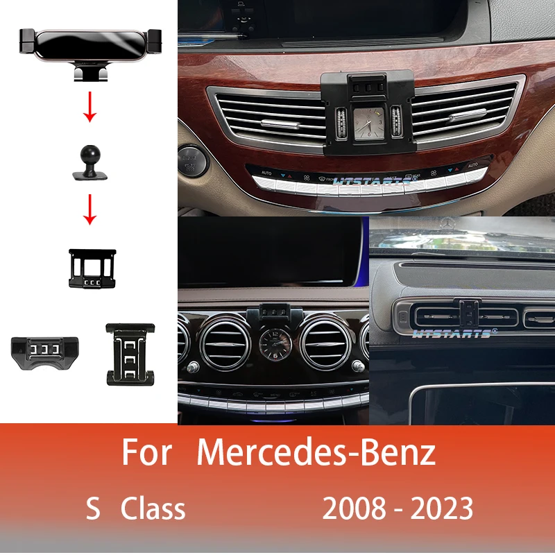 Auto Handy Halter Für Mercedes Benz S Klasse W222 W223 2006-2022 360 Grad Rotierenden GPS Spezielle Halterung unterstützung Halterung Acc