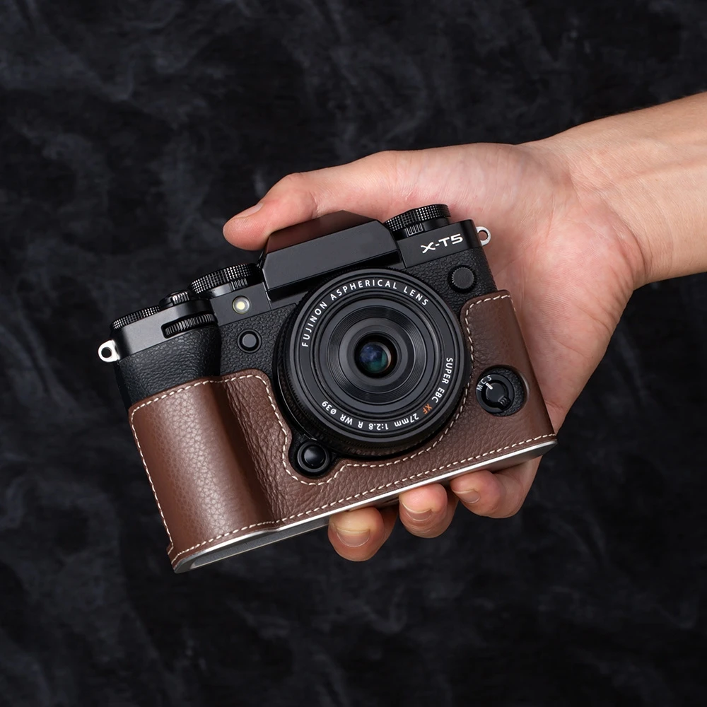 For Fujifilm XT5 XT50 XT30 XS20 Half Case X100VI Camera Case XE5 XM5 Half Leather Case Kit with Shoulder Strap Protective Cover