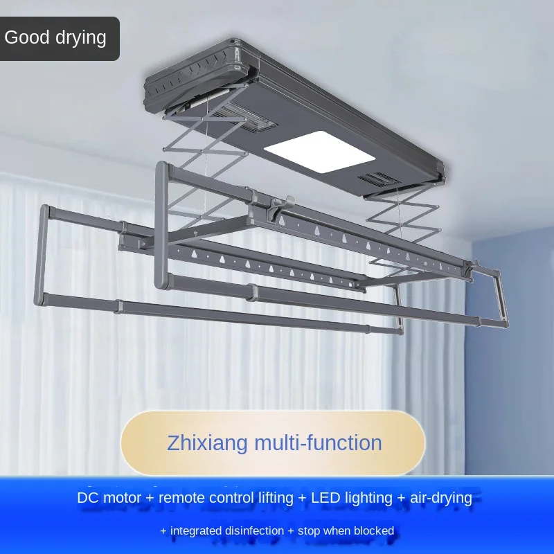 Electric clothes hanger home balcony intelligent lifting cooling rod top-mounted indoor automatic telescopic drying Rod