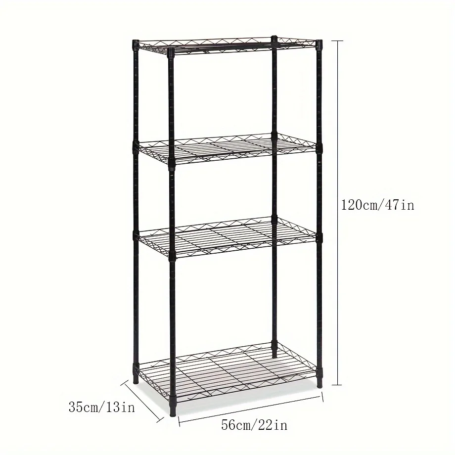 4-Tier Storage Shelving Unit | Adjustable Metal Wire Rack | Multipurpose Organizer| Heavy-Duty 800 lbs Total Capacity