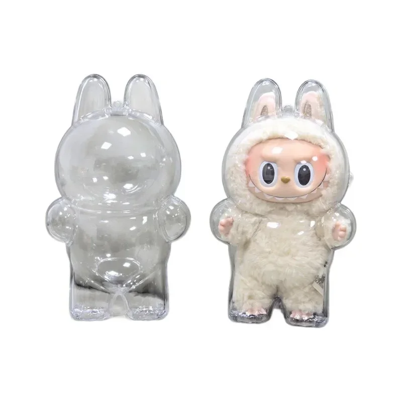 Transparent Protective Cover for Labubu Monster Toy Elf Doll Cover Storage Box Cute Elf Plushie Display Cover for Party Dolls