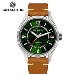 San Martin 38.5mm Niche NH35 Watches For Men Pilot Waterproof Wristwatch Retro Simple BGW-9 Luminous Sapphire 10Bar SN0108-2