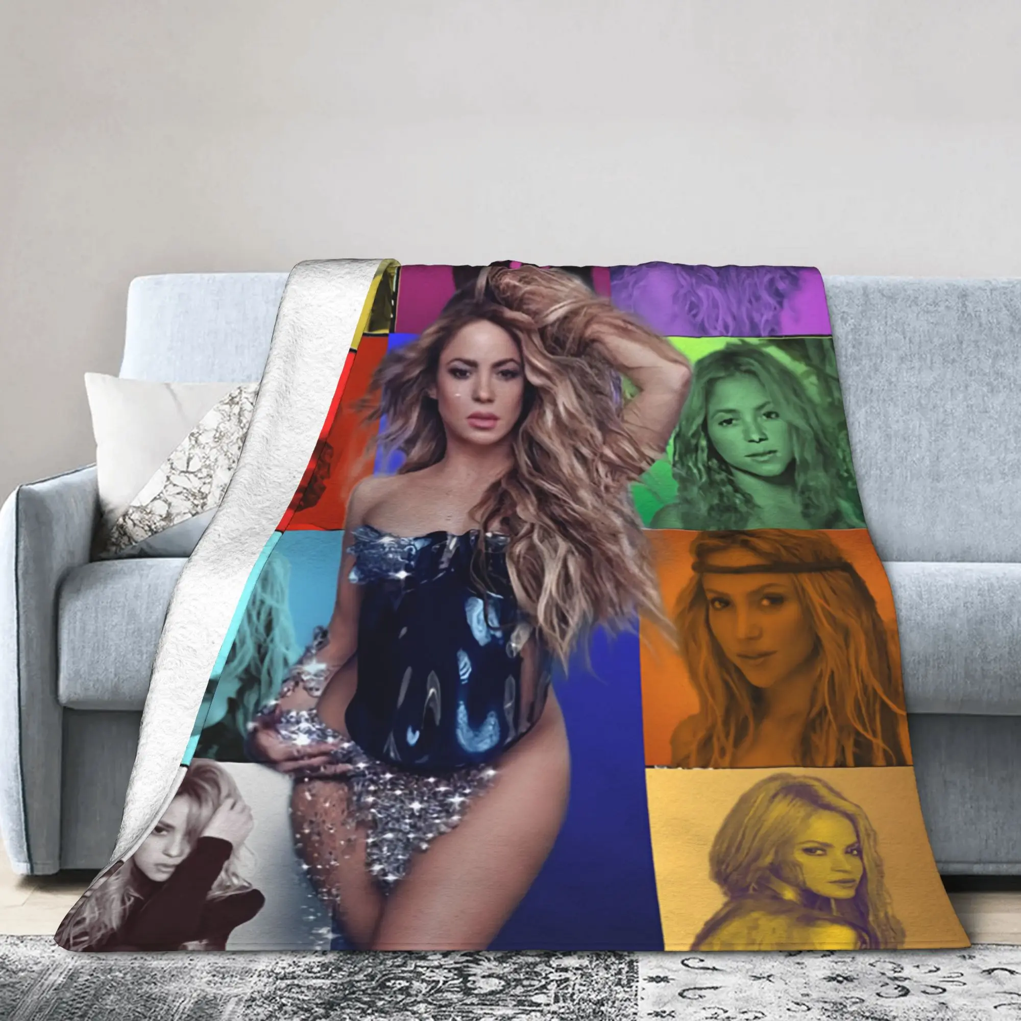 Shakira Colombian Singer Fleece Throw Blanket  Blanket for Home Couch Soft Bedding Throws