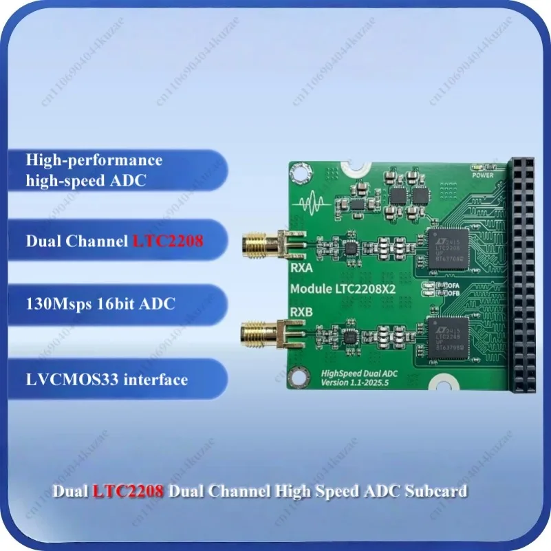 Dual Channel High Speed ADC Module - LTC2208 Arbitrary Waveform Acquisition Board
