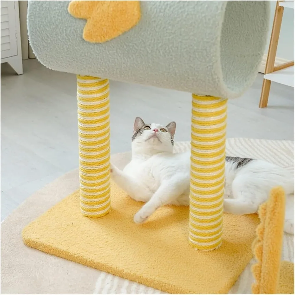 برج القطط المتين ذو الطابع الديناصوري: مساحة لعب ومراحة متعددة المستويات لأصدقاء القطط #5