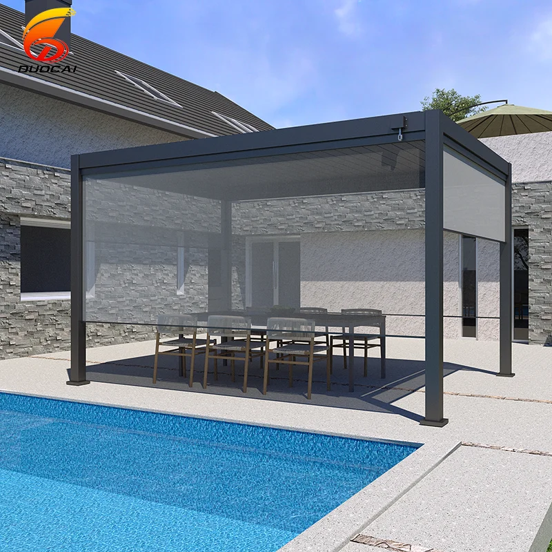 Factory Direct Sales Bioclimatic Motorized Aluminum Alloy Louvered Pergola Powder Coated Nature Inspired Custom Sizes