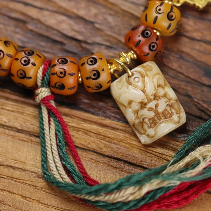Scenic area cultural item cow bone , ethnic jewelry, new Chinese bracelet, vintage style bead accessory