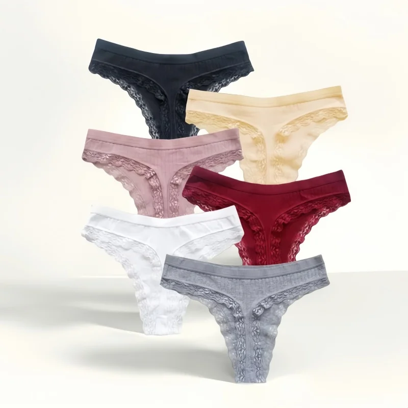 女性用コットンパンティー,レース下着,セクシーランジェリー,シームレス,柔らかく,親密,M-XL, 1個