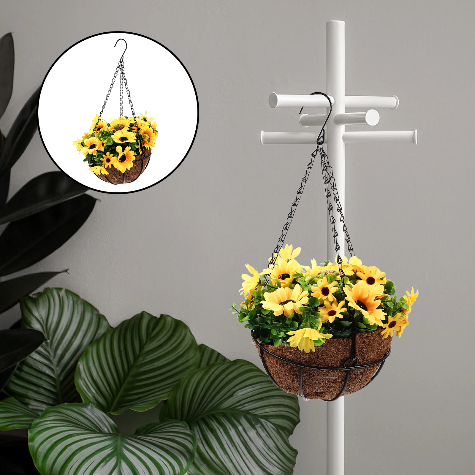 

Exquisite Coconut Fiber Hanging Flower Basket Fresh Comfortable Experience Literature Art Decor