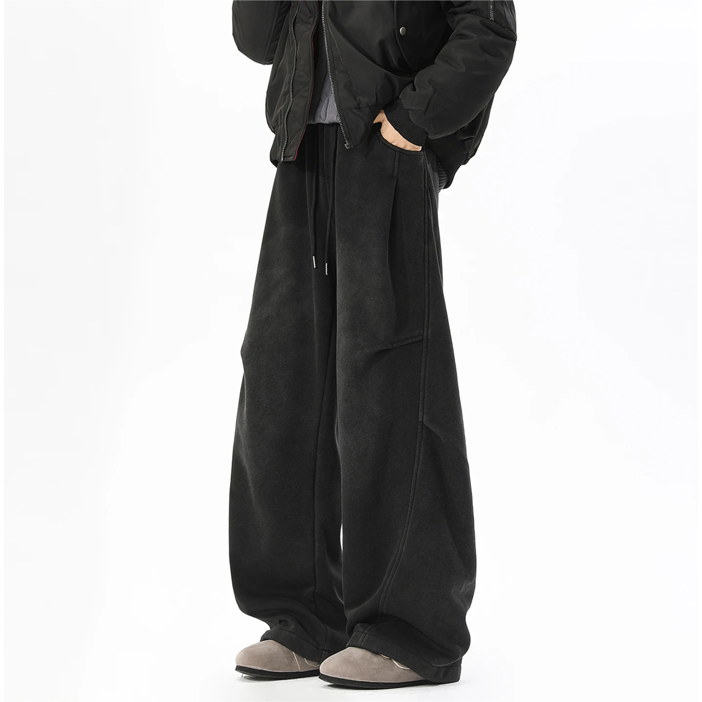 

Мужские широкие брюки в американском стиле, весенние, винтажные, плиссированные, свободные, спортивные, повседневные, осенние, модные, повседневные брюки