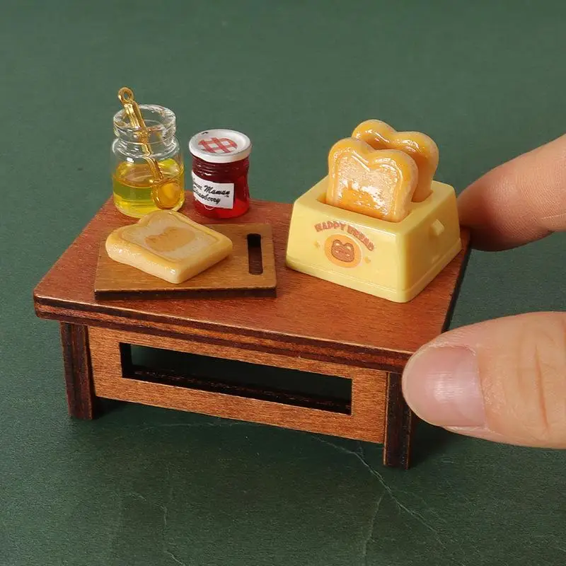 1/3/5 juegos de casa de muñecas en miniatura, máquina para hacer pan tostado, mermelada, modelo para el hogar, Mini muebles de simulación, decoración, juguete, accesorios para casa de muñecas