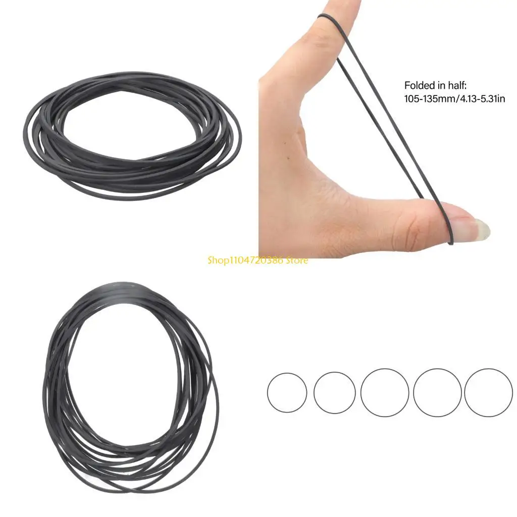 

K0EA Mixed Size Replacement Belts 105-135mm Auditory Equipment Repair Rubber Belt