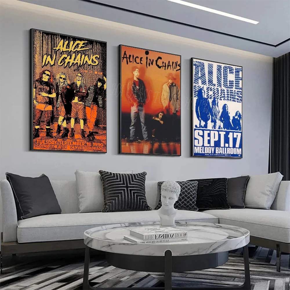 

A-Alice In Chains Band Poster Home Living Room Bedroom Bar Cafe Art Decor