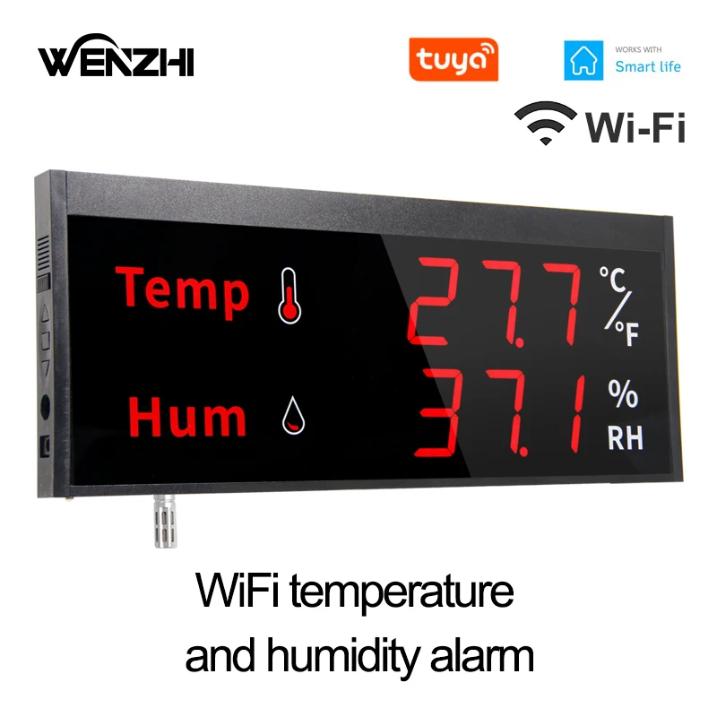 WiFi-temperatuursensor Alarm Digitale omgevingsthermometer Tuya Smart Life App Afstandsbediening Domotica Residentieel DIY