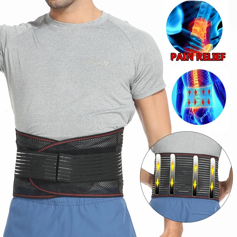 Breathable lumbar Back Support Belt Spine Relief Waist Trainer Waist Belt Brace Anti-skid Sciatica Back Lumbar Support Bel