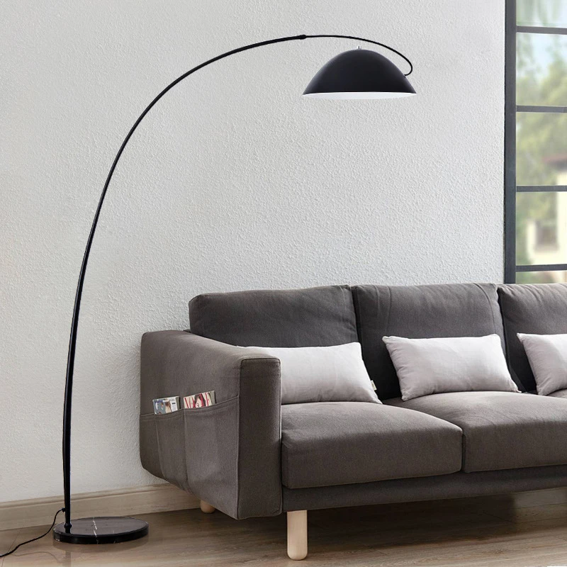 SOURA Nordic Black Fishing Floor Lamp Modern Family Living Room Beside The Sofa Creative LED Decorative Standing Light