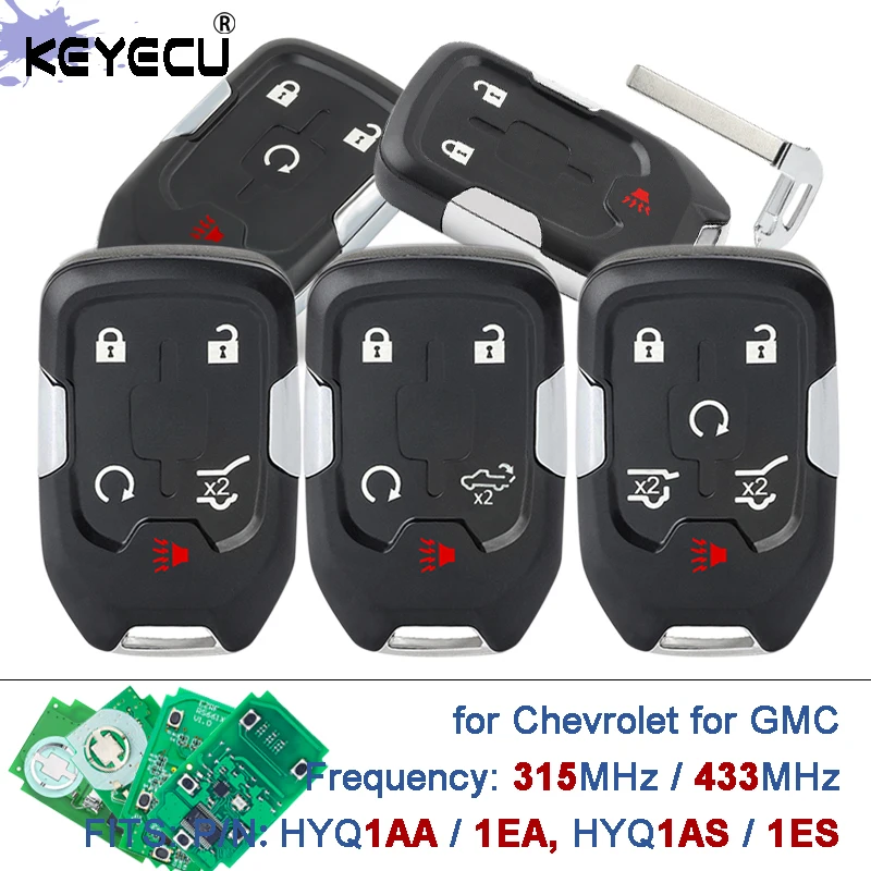 

Умный дистанционный брелок KEYECU 315/433 МГц HYQ1AA/ HYQ1EA HYQ1AS/ HYQ1ES для Chevrolet Tahoe Suburban GMC Terrain Acadia YUKON XL