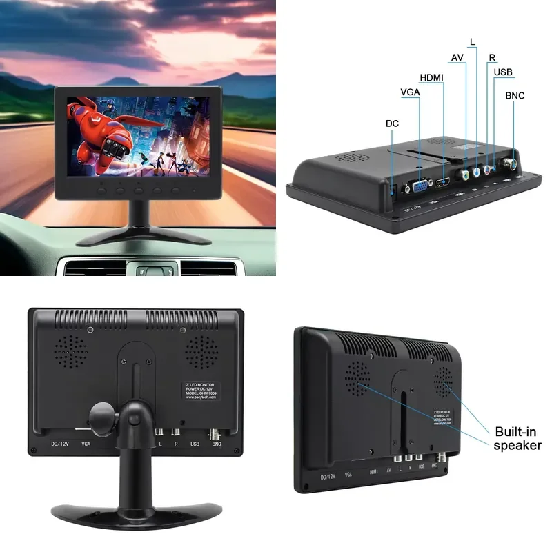 

Hot Sale 7 Inch Car Rear View 1024*600 7 Inch Video Connector Car With IPS Panel