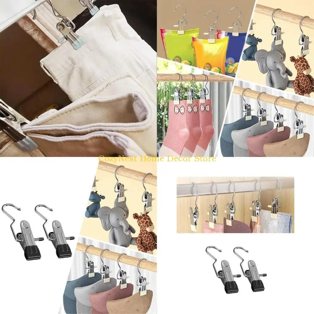 92MF 20 PCS Boot Hanger for Closet, Laundry Hooks with Clips, Boot Hanger Clips, Hanging Clips for Jeans, Hat, Boots, Towel