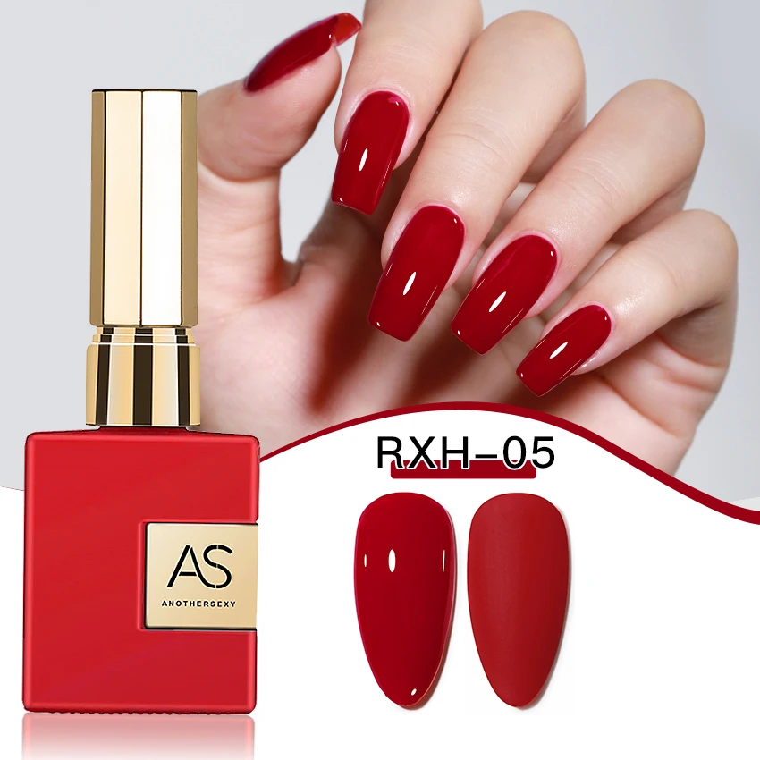 AS 15 ml Gel-Nagellack, nicht im Set, Neujahr, semi-permanent, Hybrid, schwarz, rot, Gel-Nagellack, Valentinstag-Nagelkunst, emaillierter Lack