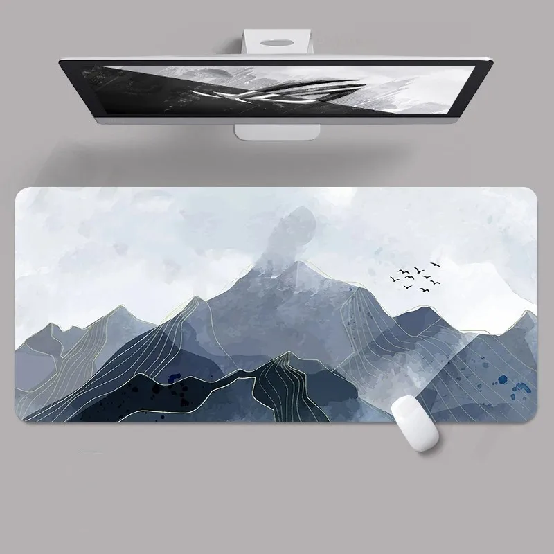 Chinese Ink and Wash Style Mouse Pads  Gaming Mousepads 400x900 Large Mousepad Gamer Rubber Mat Company Desk Pad Design for Gift