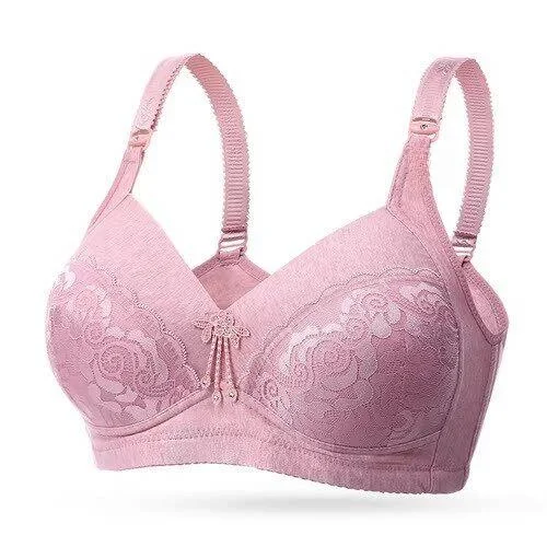 plus Size Cotton Bra Three Row Button No Steel Ring Gathered 200 Pounds Underwear Mom Full Cotton Bra Large Size Bandeau