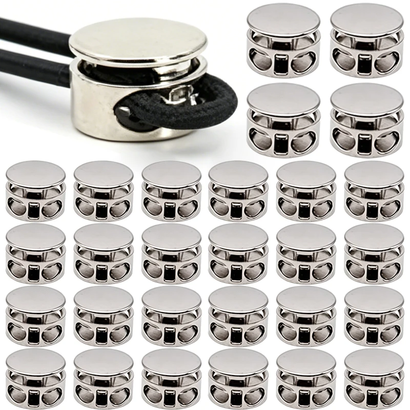 10Pack Spring Rope Buckle Easy Install Metal No-Tie Shoelace Locks Zinc Alloy Buckle for Athletic Casual Shoes Pants & Coats DIY