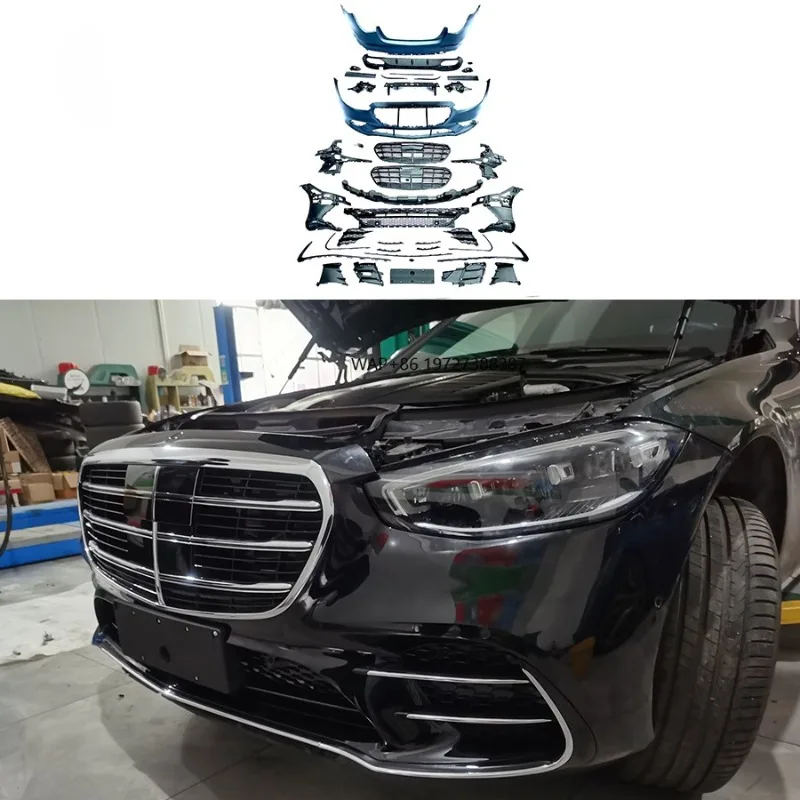 

S Class W223 S450 Style Body Kit Bumper Side Skirt Grille Exhaust Diffuser 2020-S CLASS W222 S320 S450 S600 S350 Facelift Parts