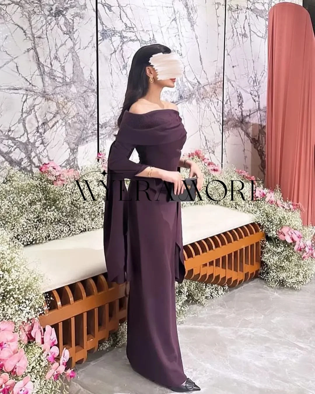 Modische schulterfreie Abendkleider, blauer Tüll, A-Linie, bodenlang, Ballkleider, maßgeschneidert