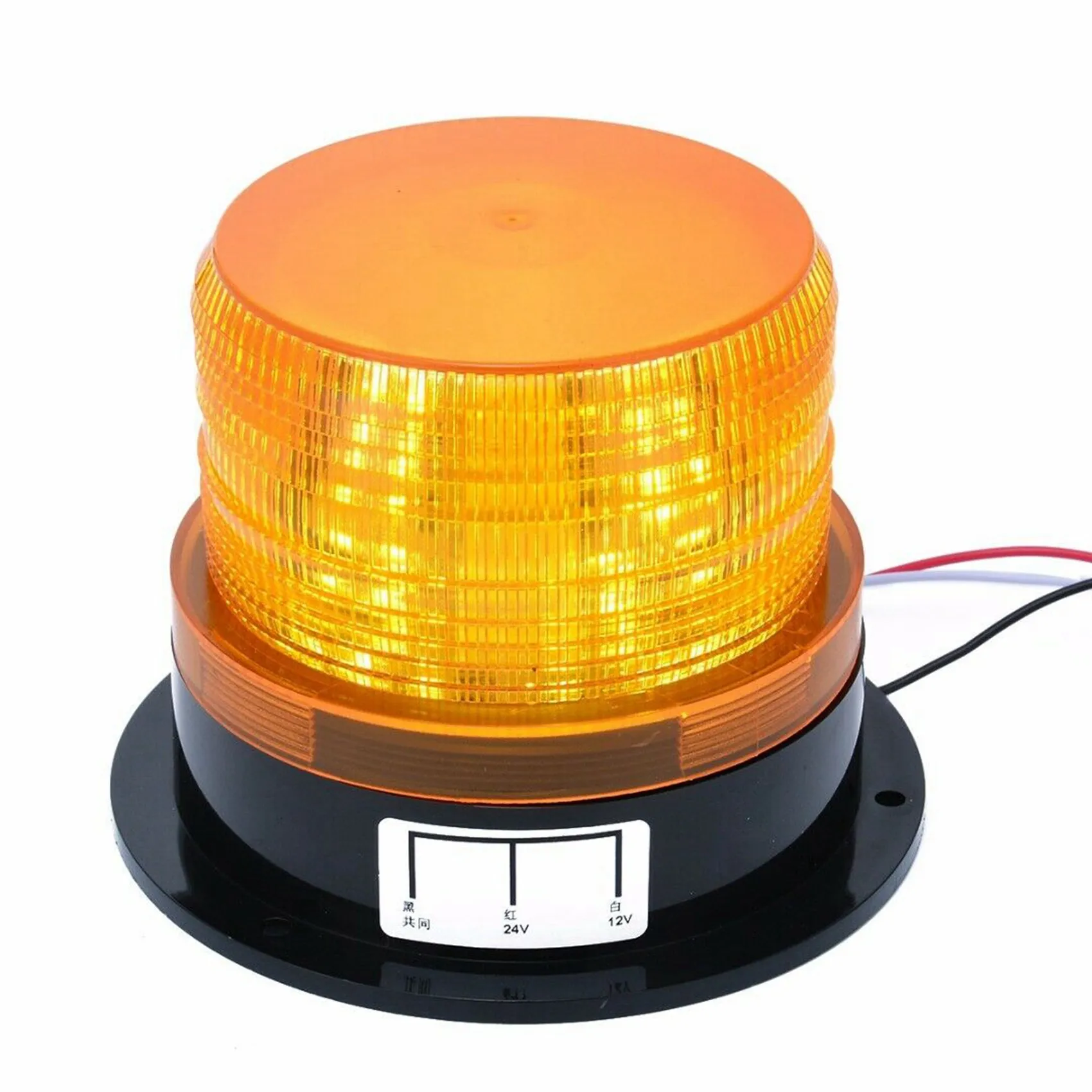 AT19-4 X Amber LED Beacon Strobe Emergency Flashing Light Warning Lamp Truck 12V 24V