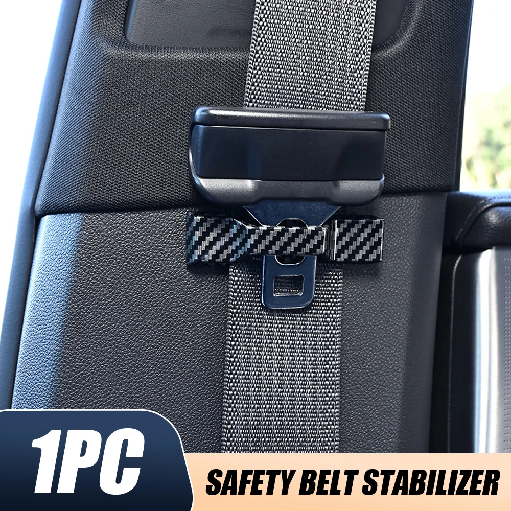 1pc Car Interior Accessories Universal Car Seat Belt Decorative Adjuster Fixed Clip Black Car Safety Belt Stabilizer Buckle