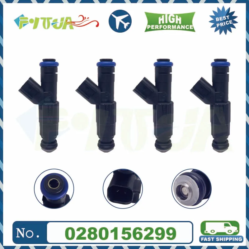 

4pcs Fuel injector 0280156299 For Yuan Jing Geely Dorsett 1.8L Vision Seaview 4G18 Injection 0 280 156 299 NEW