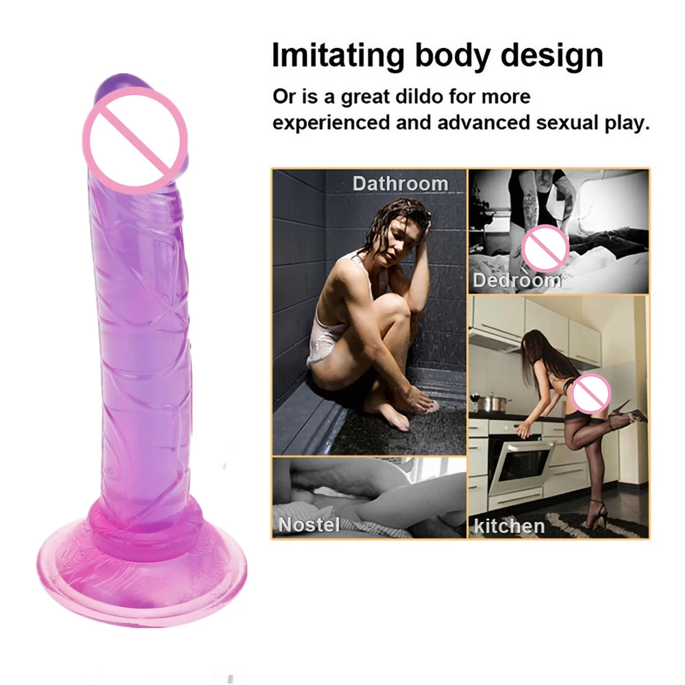 Dildo Realistic Penis Vagina Anal Masturbator Sex Toys for Women Crystal Jelly Dildo Suction Cup Penis Thrusting Intimate Goods