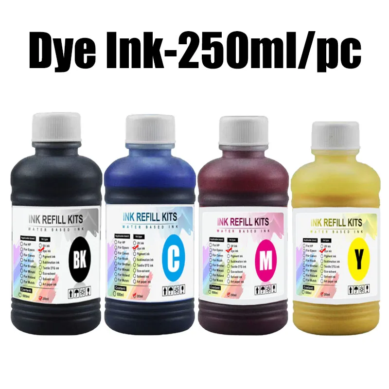 

Универсальный набор для заправки красителей емкостью 250 мл для картриджей для принтеров Canon HP Epson Brother 301 302 304 305 664 СНПЧ Ecltank 104 Совместимость