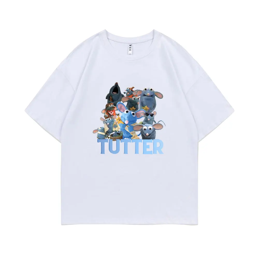 Tutter Rat Meme T-shirt Funny Mouse Print T Shirts Men Women Casual Pure Cotton Tshirt Men\'s High Quality Oversized Streetwear