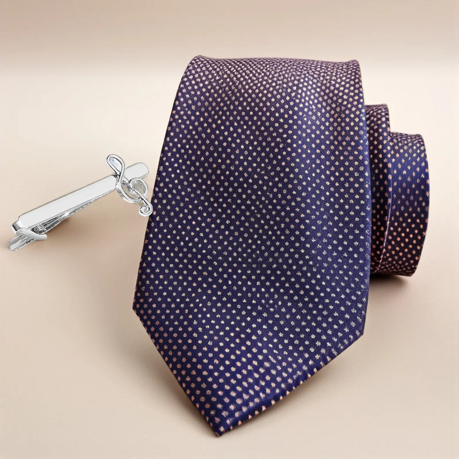 5Pcs Men Tie Clips Music Note Metal Business Suit Accessory Strong Grip Necktie Clips Formal Casual Wedding Tie Pin