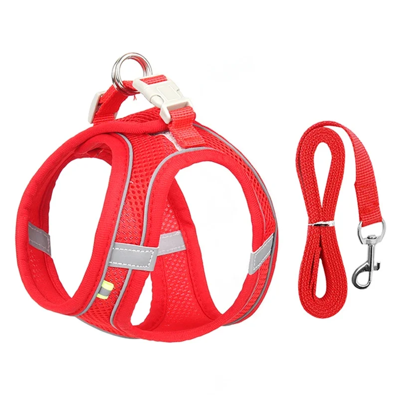 Welpen geschirr Set Hunde zubehör verstellbare Welpen-und Katzen geschirr weste französische Bulldogge Chihuahua kleines Hunde halsband Haustier leine Hunde