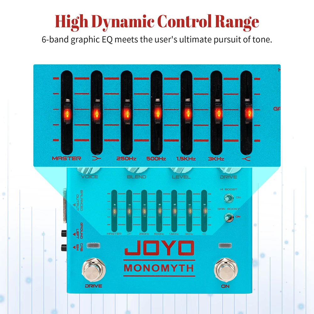 JOYO R-26 MONOMYTH Bass Preamp Pedal Independent Overdrive Channel with Treble & Gain Boost Built-in Cab Simulation view 4