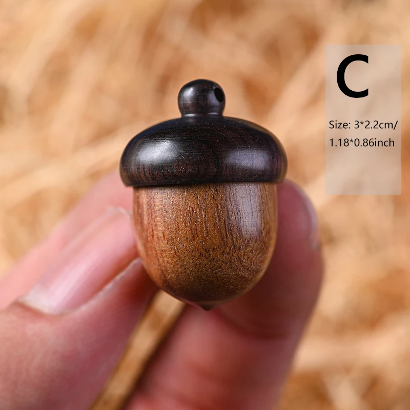 Acorns acorns Wooden Nuts Pine Cones Ebony Acidwood diy emergency pill box Mini Sandalwood Rescue pill box wood carving